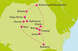 Reiseroute Gruppenreise in Rumänien (8 Tage)