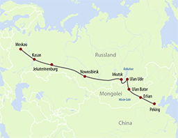 Transsib - Reiseroute Moskau - Peking