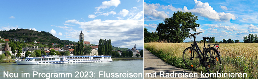 Fahrradreisen mit Flussreisen in Europa und Deutschland 2023 - neu im Programm